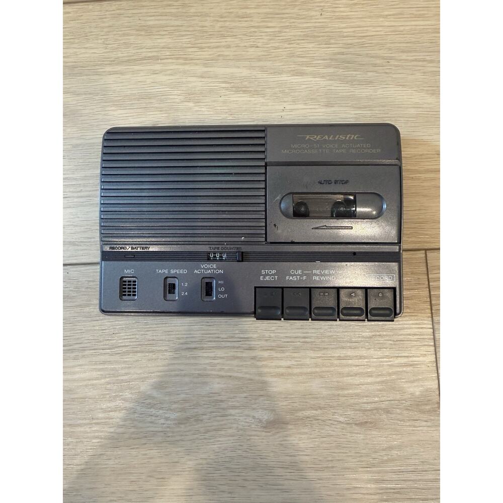 Realistic Micro-51 Voice Actuated Microcassette Tape Recorder 14-1190 Works